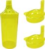 Plastic Feeding Cup with 2 Lids Adult Feeder Beaker with Large & Small Spouts, Straw Holes – Ideal for Liquids & Blended Foods – Easy to Hold, Spill-Resistant, Perfect for Home & Hospital Use (Yellow)