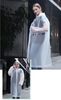Wolvex Raincoats for Adults, Reusable Waterproof Rain Poncho Emergency Rain Coat with Hood and Sleeves, Lightweight EVA Rainwear, [ Pack of 1] Rain Coats for Men and Women (White)