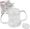 DR. BONE'S THERAPEUTICS Drinking Cup/Beaker/Mug/Sippy Cup for Disabled Adults with Easy Grip Handles Anti Splash Spout and Travel Lid