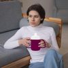 Dr. Bone's Therapeutics ® Two Handled Mug with Internal Cone Blue with Spouted Lid with Small Opening, Drinking aid 140 ml (BlackBerry 2 Lids)