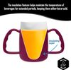 Dr. Bone's Therapeutics ® Two Handled Mug with Internal Cone Blue with Spouted Lid with Small Opening, Drinking aid 140 ml (BlackBerry 2 Lids)