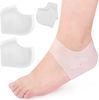 2 Pairs Silicone Gel Heel Sleeves, Heel Protectors Breathable Heel Cushion pad for Plantar Fasciitis Pain Heel Cups Protectors Plantar, Achilles Tendinitis, Reduce Pressure on Heel Relief (Skin Tone)